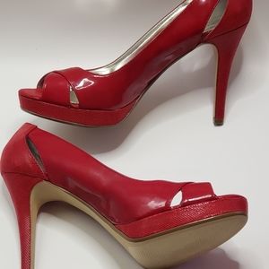 Brand New, Still In Box Red Peep Toed Pumps